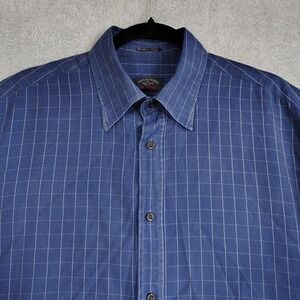 Paul & Shark Yachting Mens‎ Shirt Navy Blue Plaid Button Down L/S Size L Italy